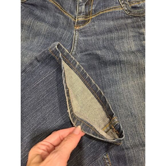 Oilily Y2K Low Rise Embroidered Art Deco Floral Blue Jeans 40 US 8-10 Bratz EUC - Picture 6 of 15